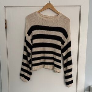 Striped Black and Cream Sweater